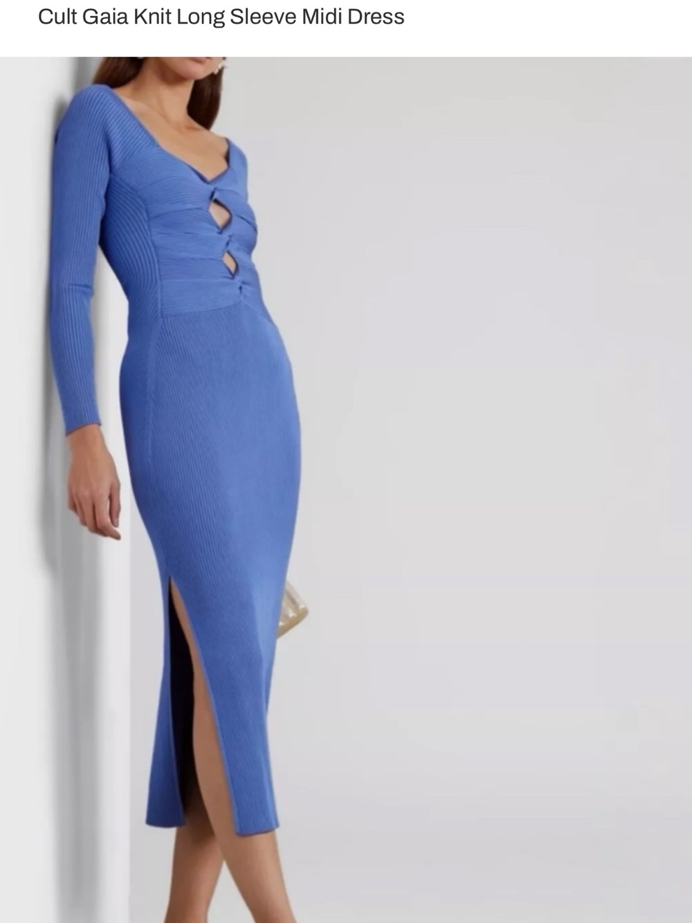 cult gaia blue Melissa Cutout Knit Midi Bodycon Dress -New With Tags!!
